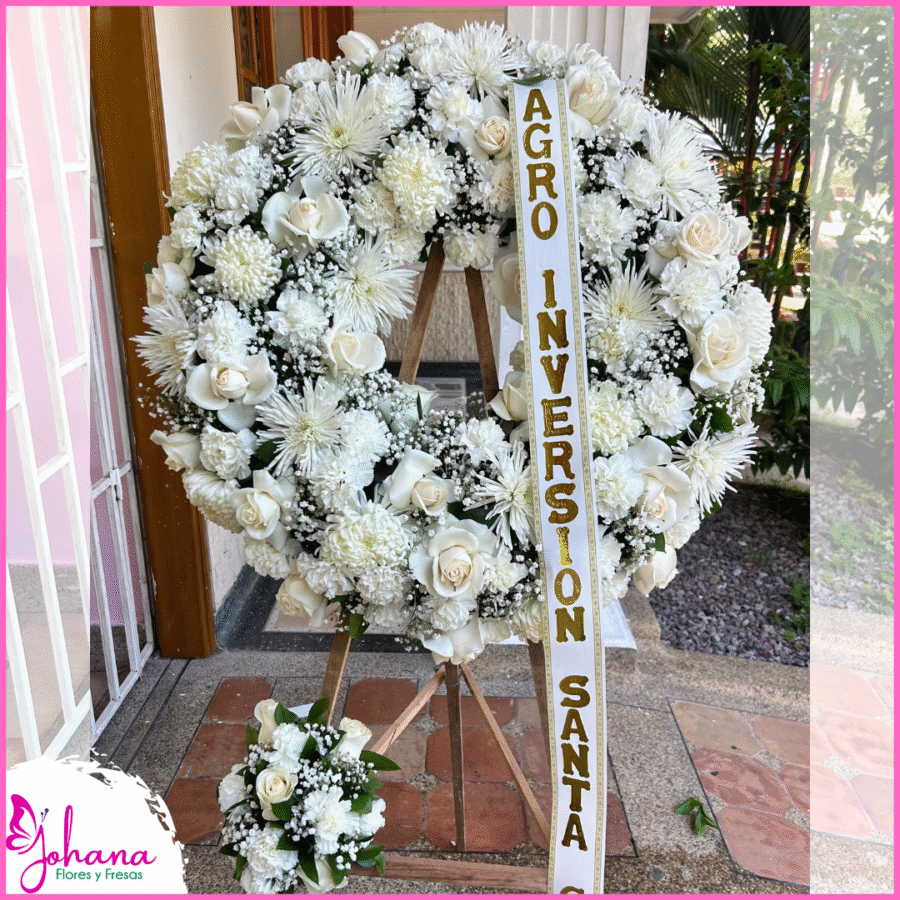 corona funebre blanca