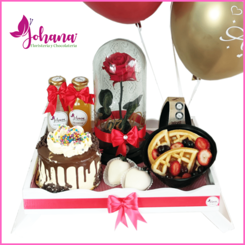 Desayuno sorpresa con flor especial