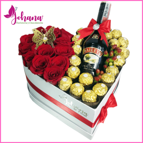 Corazón especial con chocolates
