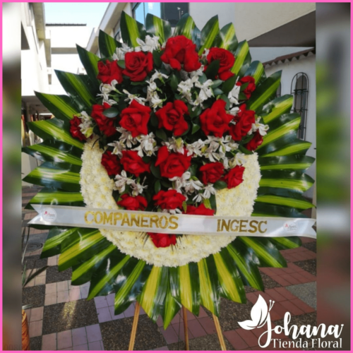 Arreglo fúnebre corona roja
