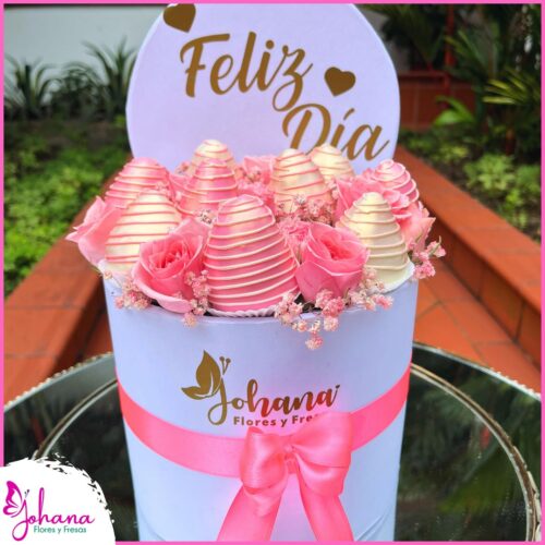caja feliz dia y rosas