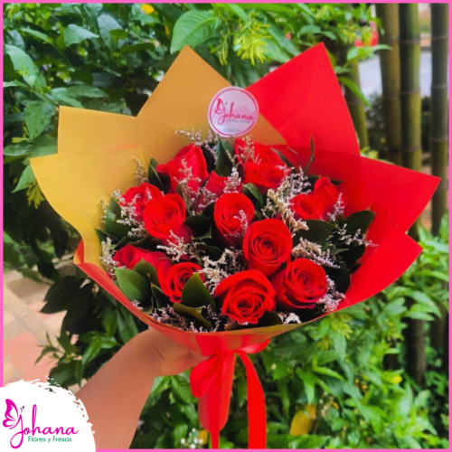 buchón de rosas rojas